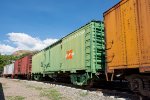 Express boxcars are seen on display at the Colorado Railroad Museum